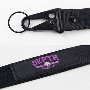 Factory Design Woven Embroidered <b>Patch</b> Short Eagle Hook Keychain Lanyard Motorcycle Wrist Lanyards With Logo Custom - Product Image 2