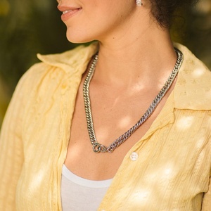 Collar de cadena Kaili estilo Punk Simple con chapado en oro de acero inoxidable grueso declaración <span class=keywords><strong>PIKA</strong></span> Cierre de palanca joyería de moda - Product Image 4