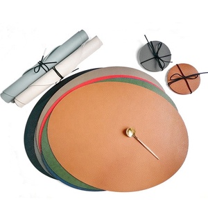 Tùy chỉnh sang trọng trang trí nội thất cá nhân placemats chống trượt PU vị trí thảm cho bàn ăn da - Product Image 1
