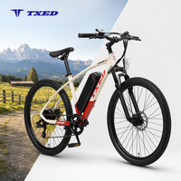 Vélo de montagne électrique TXED avec cadre en alliage d'aluminium durable, moteur arrière 36V 250W 7 vitesses, batterie au lithium 13Ah, vélo électrique
