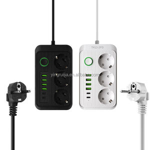 ปลั๊กไฟยุโรป3ช่องพร้อมพอร์ต USB 6ช่องสายต่อ3ช่องพร้อม USB และ Type-C ปลั๊กไฟยุโรป - Product Image 1