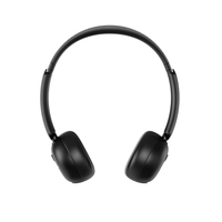 Headset Nirkabel On-Ear dengan Kain Ramah Kulit, Desain Stereo Distorsi Rendah, Cup Putar Fleksibel, untuk Profesional yang Sibuk, Warna Abu-abu Matte