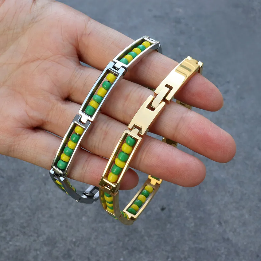 Custom Sieraden Religieuze Heilige Bead Armband Link Polsband Armband Kleurrijke Kralen Afrikaanse India Power Santeria Armband