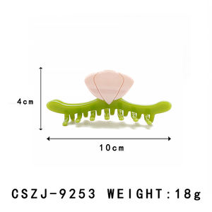 Personalized tulip-shaped acetate hair clips fashionable and simple hair accessories wholesale and custom-made. - Product Image 2