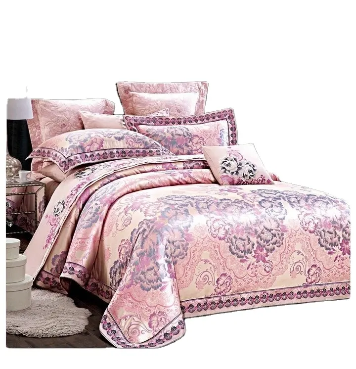 Sang trọng bông Duvet cover Ga Trải Giường 4-Pieces Kit bedding Set gối Quilt bao gồm Jacquard thiết kế