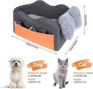 Siège de voiture pour chien, siège de console centrale, siège rehausseur pour animaux de compagnie pour petits chiens (Champagne + Khaki) - Product Image 2