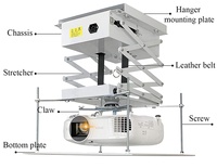 Projecteur électrique WIFI 4K de 70 à 500 cm, montage au plafond, type ciseaux, projecteur motorisé avec télécommande