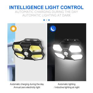 Lámpara de pared con energía solar, LED COB, sensor de cuerpo humano, luz de paisaje para patio exterior, resistente al agua - Product Image 5
