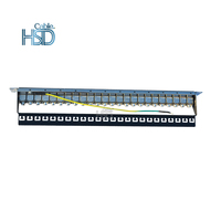 HSD Keystone sisipan Jack adaptor wanita 24/48 Port, STP berlapis emas pelat dinding Outlet tambalan Panel terpasang soket konektor