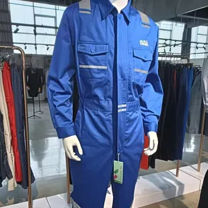 Polycotton European Mens workwear overalls with multi-pocket workwear coverall