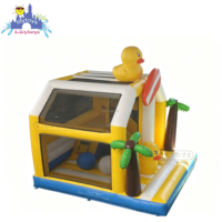 Combo gonflable canard jaune commercial Lilytoys avec toboggan, structure de saut en PVC 0,55 mm pour événements pour tout-petits