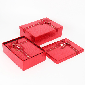 Hộp Quà Cầu Hôn Phù Dâu Xếp Gọn Màu Đỏ Bóng Hộp Quà Cảm Ơn Có Nơ - Product Image 5