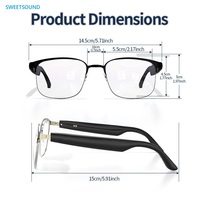 Lunettes audio intelligentes sans fil avec commande tactile, lecture de musique, Bluetooth, lecteur de musique intégré