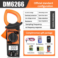 Pince ampèremétrique numérique DM6266, testeur de tension et de courant AC/DC, ampèremètre AC 600A, multimètre avec test de résistance et de diode