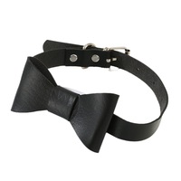 Kalung Choker Kulit Hitam NZ-66 Grosir Fashion Wanita Seksi untuk Pesta Malam, Model Pendek dengan Hiasan Pita dan Dapat Disesuaikan