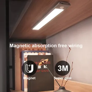 Armario magnético inalámbrico recargable por Usb, espejo de baño regulable, 3W, Sensor de movimiento para cocina, debajo de la luz Led del armario