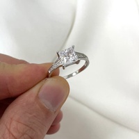 Bague de fiançailles et de mariage en diamant de laboratoire, argent sterling 925, certifiée IGI, CVD HPHT, plaqué or massif 18 carats, coupe princesse pour femme