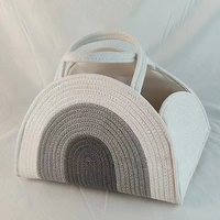 Panier organisateur pour couches de bébé en corde de coton, grand panier pour la fête prénatale, bac de rangement pour la crèche, panier pour les essentiels du nouveau-né avec poignée