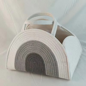 Cotton <strong>Rope</strong> Baby Diaper Caddy Organizer <strong>Basket</strong> Large Baby Shower Caddy Nursery Bin Newborn Essentials <strong>Basket</strong> With Handle - Product Image 4