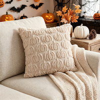 Housse de coussin décorative en forme de citrouille texturée 3D pour Halloween, vente en gros pour marques à marque privée