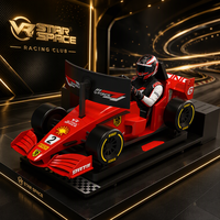 Simulateur de course automobile F1 à écran incurvé de 49 pouces, machine d'arcade avec mouvement dynamique 4+2 axes pour parc d'attractions