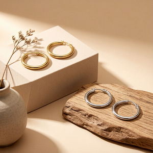 Trendy Classic Medium Tube <b>Hoop</b> <b>Earrings</b> High Quality Stainless‑Steel Smooth Polished Plain Circle Click Top <b>Hinge</b> <b>Earring</b> - Product Image 3
