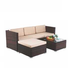 Mail Packing Outdoor Patio Sets Outdoor Rattan Furniture Rattan Sets 4PC Outdoor Furniture Couch Padded with Glass <b>Table</b> - Product Image 1