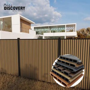 Panneaux <span class=keywords><strong>de</strong></span> clôture <span class=keywords><strong>de</strong></span> jardin modernes en WPC pour l'extérieur, clôture à lattes verticales en composite bois-plastique co-extrudé pour l'intimité - Product Image 1
