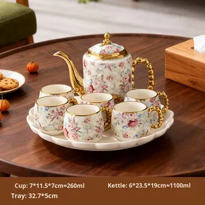 Set da Tè Pomeridiano di Lusso Moderno con Tazze in Ceramica e Teiera Resistente alle Alte Temperature per Uso Domestico - Product Image 5