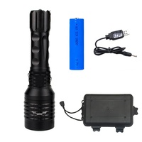 Lampe torche tactique de chasse portable rechargeable en alliage d'aluminium zoomable QXMOVING avec lumière laser verte pour situations d'urgence en extérieur