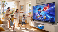 GRATIS PENGIRIMAN KMX9 Konsol Game TV Sensor Gerak WiFi Kamera Kubus 64GB 50 Plus Game Bawaan Hiburan Interaktif Keluarga