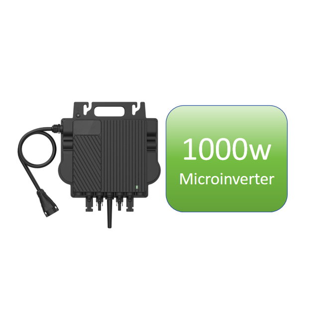 Solar Micro Inverter 1000W, IP67 Rated, Built-in MPPT, Max Efficiency 99.5%, 50/60Hz, Controller Dc to Ac Converter