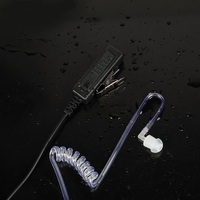 Headset Earpiece PTT Akustik Udara dengan Kabel 1M untuk Baofeng UV-5R BF-888S UV5R TYT Kenwood Walkie Talkie