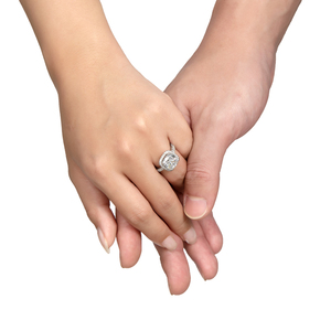 Classico 925 Sterling Silver 3CT Cubic Zirconia Halo cuscino anello di fidanzamento romantico bianco <span class=keywords><strong>da</strong></span> <span class=keywords><strong>sposa</strong></span>/abito <span class=keywords><strong>da</strong></span> festa per le donne - Product Image 6