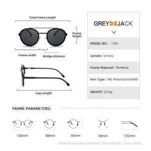 Lunettes de soleil rondes Greyjack, polarisées UV400, unisexe, pour activités de plein air, conduite, cyclisme, fête, verres TAC Type 3, protection solaire - Product Image 5