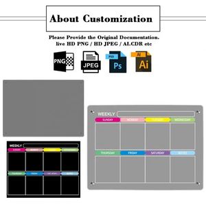 Siyj734 Customized/Able Logo <b>Acrylic</b> Calendar Custom Reusable Magnetic Dry Erase With Memo <b>Board</b> for Fridge - Product Image 3
