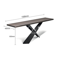 Droite moderne en acier inoxydable, en forme de X, italien, couleur or, haut en marbre, Console de couloir, Table avec miroir mural, offre spéciale