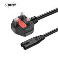 Câble d'alimentation SIPU à 2 broches, prise UK C7, cordon d'alimentation universel UK pour PS4 PS5 Xbox TV