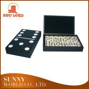 <span class=keywords><strong>Jeu</strong></span> <span class=keywords><strong>de</strong></span> dominos en plastique noir <span class=keywords><strong>de</strong></span> qualité supérieure, jouet <span class=keywords><strong>de</strong></span> dominos dans une boîte en cuir PU - Product Image 6