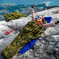 Sac de couchage enveloppant léger et imperméable pour enfants, camouflage en polyester, 3 saisons, personnalisable pour le camping et la randonnée