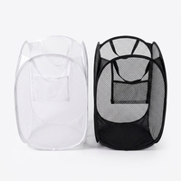 Panier à linge pliable en maille avec poignées, panier à linge pliable pour chambre à coucher, salle de bain, buanderie