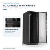Armoire de serveur en rack personnalisée 19U en acier pour centres de données, armoires de serveur intelligentes avec porte Data Mesh