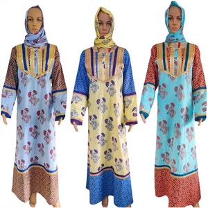 Modern Designed Women's Abaya <b>Kaftan</b> Fancy Gown Breathable Pure Silk Cotton Printed Seamless for Various Uses Traditional Muslim - Product Image 1