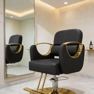 <span class=keywords><strong>Chaise</strong></span> de coiffure hydraulique dorée de haute qualité, pivotante <span class=keywords><strong>à</strong></span> 360°, <span class=keywords><strong>chaise</strong></span> de salon de coiffure professionnelle, équipement de coiffure moderne - Product Image 1