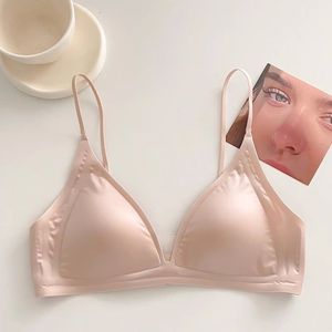 Sang trọng của cô gái áo ngực Mùa Hè Phong cách mỏng lưới khâu tam giác cup ngực nhỏ liền mạch mịn đồ lót điều chỉnh dây đai nhìn Khỏa Thân - Product Image 6