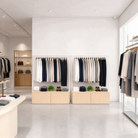 Présentoir à vêtements blanc en forme de A avec armoire de rangement en bois et miroir pleine longueur sur le bas, sur mesure