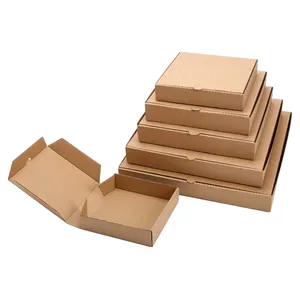 Black Cardboard Paper Custom Double Fold Corrugated White Pizza Carton Box Deep Packing no Logo with Logo Made in China