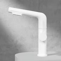 2025 robinet mitigeur de lavabo en laiton monté sur le pont de conception moderne blanc affichage numérique coulissant pour l'application d'hôtel