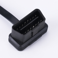 Cable de Extensión de Diagnóstico OBD II OBD2 de 8 Cables y 16 Pines en Ángulo Recto con Interruptor para Rastreador GPS ELM327