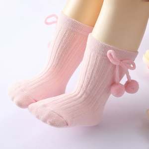 8230785 Chaussettes décontractées respirantes en dentelle tricotée douce avec grand nœud pour bébés filles printemps - Product Image 5